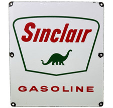 VINTAGE SINCLAIR GASOLINE PORCELAIN SIGN GAS STATION DINO DINOSAUR MOTOR OIL picture