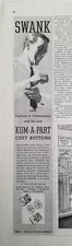 1937 men's Swank Kum A part cuff links buttons ads fashion jewelry ad picture