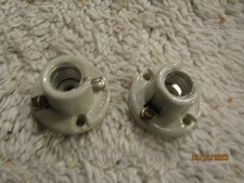 Vntg Leviton Candelabra Base Porcelain Ceramic Lampholder Base 10028 USA Set NOS picture