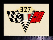 CHEVY 327 V8 - Original Vintage 1960's Racing Water Slide Decal Corvette Camaro picture