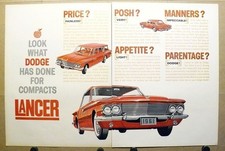 1961 Dodge Lancer Vintage 2-Page Ad Flame Red Compact Sedan & Station Wagon picture