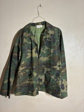 Vintage Woodland Camo Field Jacket Robett MFG Military,Small,cut6773 Cotton picture
