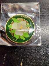 Callaway Golf Coin Ball Marker April 2013 Flower Design Green Gold 1.5