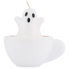 Ghost in Coffee Cup Candle, White, 4