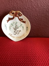 Lefton 50th Anniversary Handpainted Porcelain Trinket Dish #2099 picture