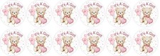 StickerTalk It's A Girl Teddy Bear Vinyl Stickers, 1.5 Inches by 1.5 Inches picture
