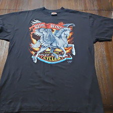 Vintage 1990 Harley Davidson 3D Emblem Ride With The Wind Pegasus T-Shirt XL picture