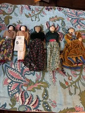 Assorted Lot of 5 Vintage Navajo Handmade Traditional Dress Dolls - Nora Nez picture
