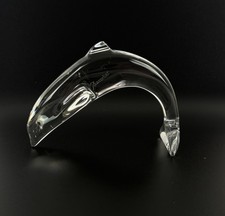 Baccarat Stamped Clear Glass Lead Crystal Dolphin Figurine 4.5