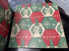 Vintage Rich's Christmas Design Snowflakes and Tree Original Box With Lid 9x9x6 picture