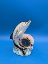 Vintage Ceramic Dolphin Thermometer Miami Florida Souvenir Figurine 5.5