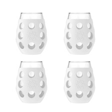 Lifefactory Wine Glass Protective Silicone Sleeve 4 Count Pack Of 1 White picture