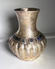 Vintage Los Castillo Taxco Hecho EN Mexico Plateado Silver-plate Vase Number 139 picture
