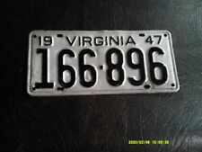 1947 Virginia License Plate picture