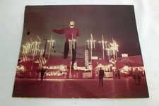 Vtg 1960s Texas State Fair Big Tex at Night Photograph Photo Dallas 13 x 10.5 picture
