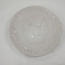 Frankoma 1972 Easter He Is Risen Ceramic Plate Oral Roberts Association picture