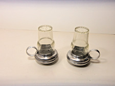 ALUMINUM & PLASTIC SALT & PEPPER SHAKERS VINTAGE UNUSED picture