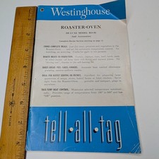 c1950s Westinghouse RO-81 Roaster Oven Manual Recipe Book Tell-All-Tag Mansfield picture