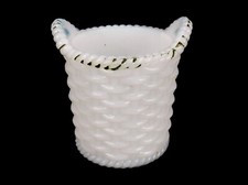 White Milk Glass Toothpick Holder, Rope Edge Basketweave, Westmoreland, #TPK-310 picture