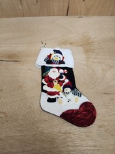 2003 Prima Creations Santa Christmas Stocking Felt Applique 3D Plush Green 18