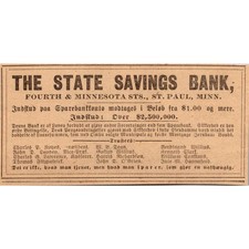 The State Savings Bank St. Paul 1906 MN Norwegian Clipping SAK1-M5 picture