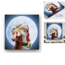 Renditions Gallery Wrapped Canvas Christmas Wall Art 16x16 Moonlight Delivery picture