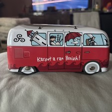Collectible Volkswagen VW Metal Tin Bus VW Bus with J’aime La Bretagne France picture
