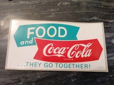 Coca-Cola 1950’s Original Decal Old Logo Arrows and Fishtails, Rare, Mint picture