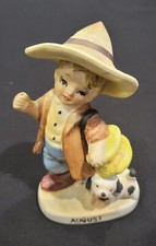 Vtg Lefton Figurine 'August' Boy And Dog Size 5.25