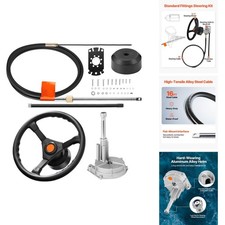 Bestauto 16ft Boat Steering Cable Outboard Steering Kit with 13