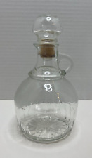 Vintage Clear Glass Decanter~ Spout w/Glass Corked Top picture