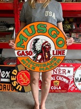 Vintage Style Metal Sign Musgo Michigan Gasoline NOT Porcelain 20x20 Made USA picture