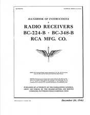 86 Page T.O. 08-10-25 Handbook - Radio Receivers BC-224B BC-348-B Manual on CD picture