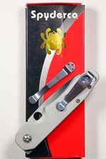 Spyderco Smock C240ALCWP CPM CruWear Satin Blade Gray Aluminum Exclusive Knife picture