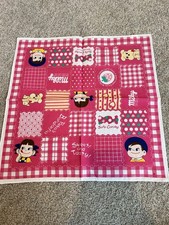 Vintage Fujiya Peko and Poko Character Handkerchief Light Red- Perfect Condition picture