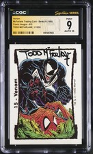 1990 Comic Images MCFARLANE Trading Card Ser. 2 CGC 9 SS AUTO 10 VENOM #15 picture