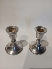 Set of 2 Duchin Sterling Candlesticks 3.3/4 H 3 W 132 Grams Vintage HALLMARKS picture
