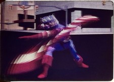 1996 Fleer Marvel Motion Captain America Virtual Vision Chase Insert Card 3D picture