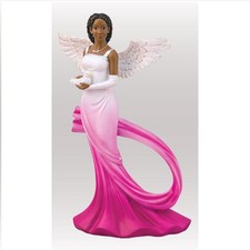 Sash Angel in Fuchsia African American Angel Statue by Ebony Treasures 11.75 picture