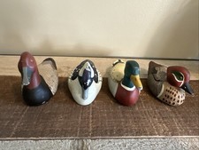VINTAGE 1983 & 1984 AVON COLLECTOR DUCK SERIES Metal Heavy Set Of 4 picture