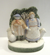 Rye Pottery Farmer Neame and Wife of Sussex Sheep Herders Lovers Man Wife Figure picture