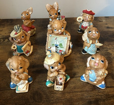 Lot Of 9 PenDelfin Rabbit Figurines with Boxes Made In England picture