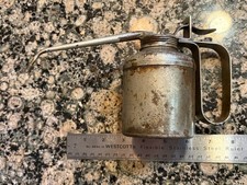 Vintage Plews Oiler Thumb Pump Oil Can Bent Spout Made in USA 6