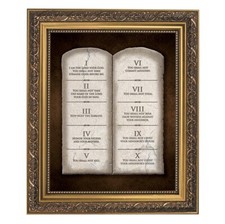 The Ten Commandments Framed Print, Under Glass With Gold Finish Frame 12.5