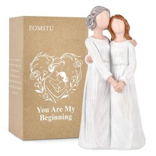 HandPainted Angel Figurine Statue 7.48 Inch Mother Daughter Birthday Gifts picture
