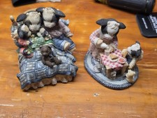 RARE Vtg Enesco Mary’s Moo Moos Limited Edition Figurines Lot Of 2 picture