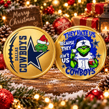 Dallas Cowboys Grinch Christmas Vibes Commemorative Coin picture