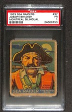 V359-2 World Wide Gum, Sea Raiders, 1933, #37 Joseph Bradish, Pirate, PSA 1 picture