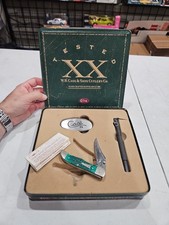 Case XX 61265LC SS Jade Bone Mid Folding Hunter Knife Original Box - PI picture
