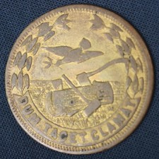 Vintage Woodmen of World Dum Tacet Clamat Brass Penny Medallion picture